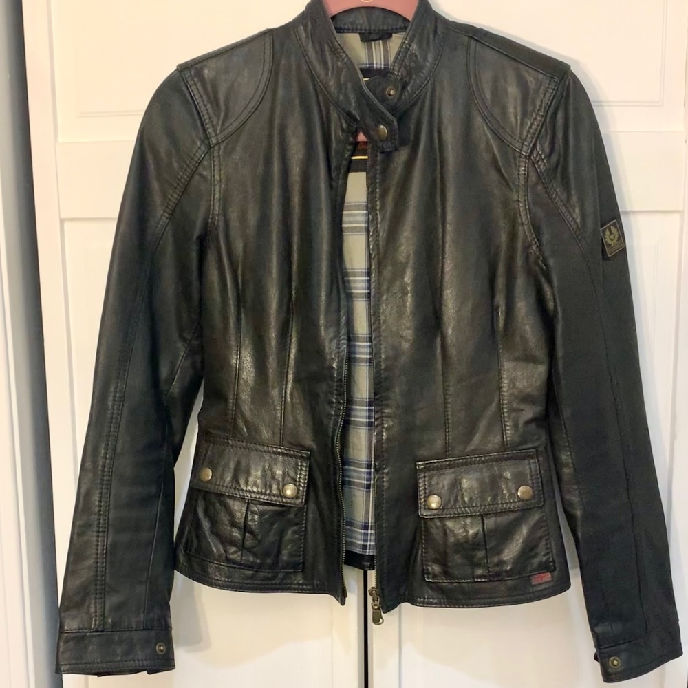 Belstaff Gold Label Women’s Leather Motorcycle Jacket